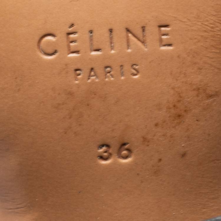 مملوكة مسبقًا Céline Black/Beige Leather Slingback Pumps Size 36