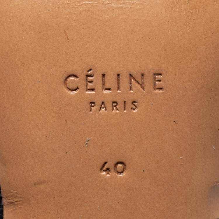 Pre Owned Céline Black Leather Block Heel Sandals Size 40