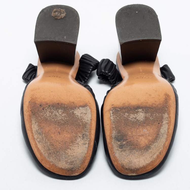 Pre Owned Céline Black Leather Block Heel Sandals Size 40