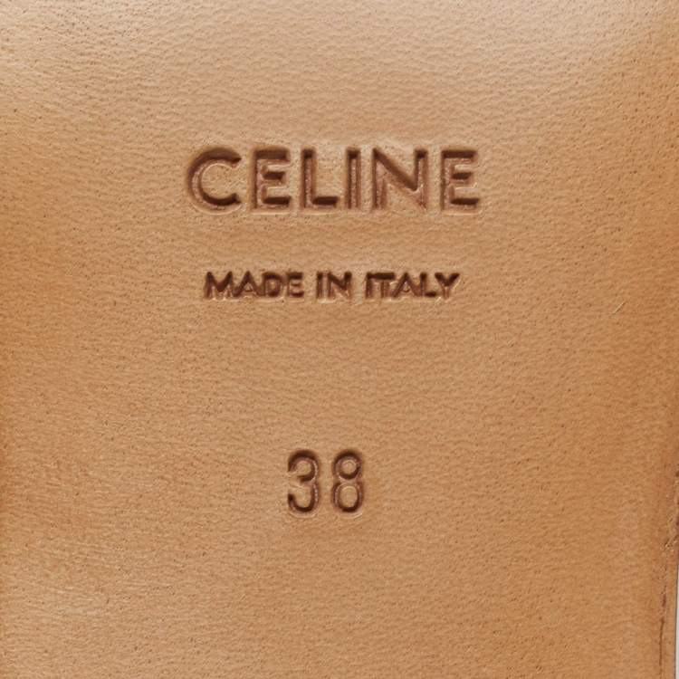 Pre Owned Celine White Leather Tassel Detail Slip On Loafers Size 38