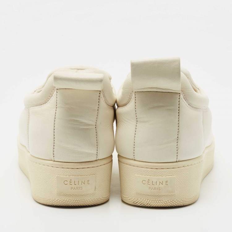 Pre Owned Celine White Leather Low Top Sneakers Size 36