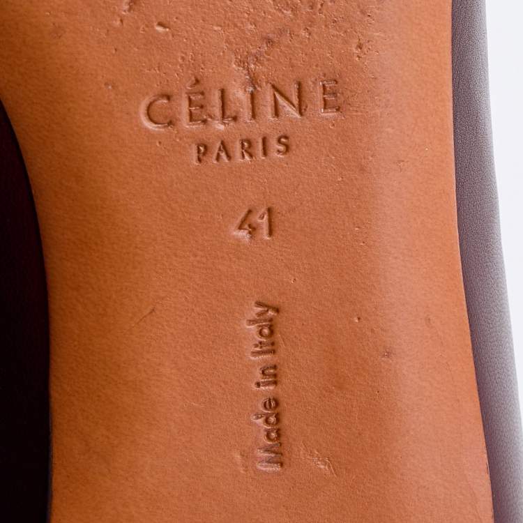 Pre Owned Celine Burgundy/Blue Leather and Watersnake Leather Slip On Loafers Size 41
