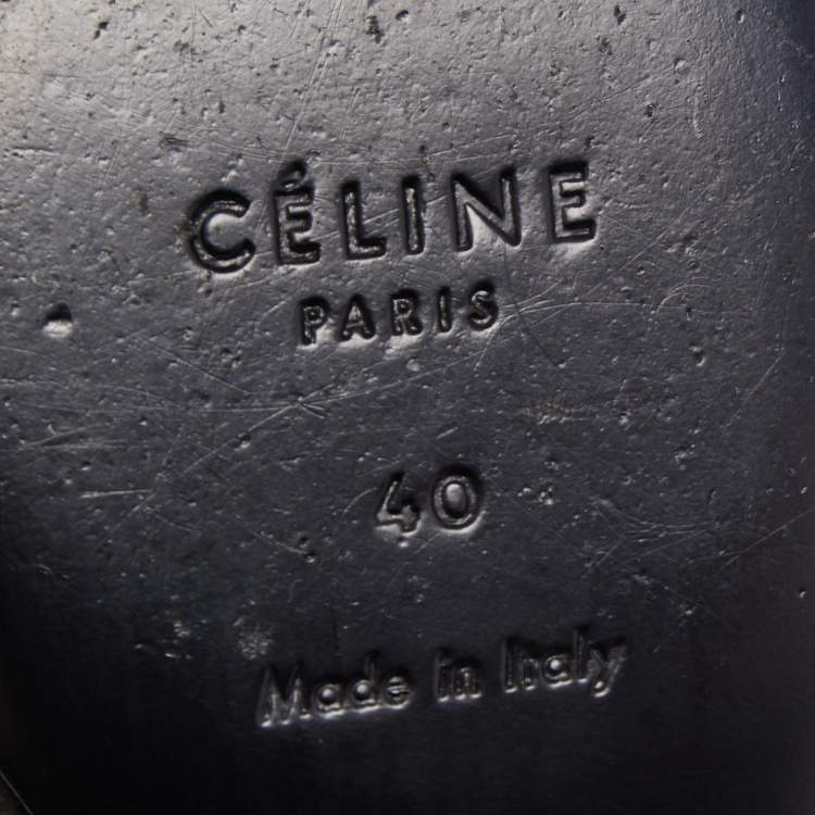 Pre Owned Celine Black Suede Platform Pump Size 40