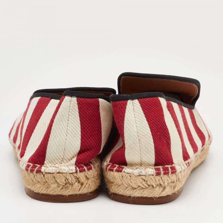 مملوكة مسبقًا Celine Tri Color Stripe Canvas Espadrille Flats Size 38