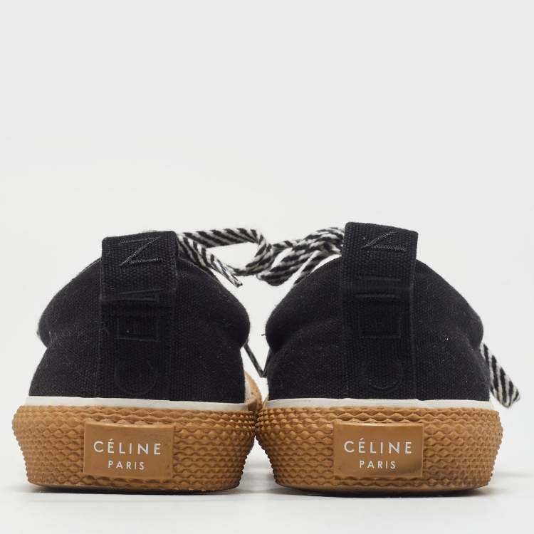 Pre Owned Celine Black Canvas 180° Low Top Sneakers Size 40