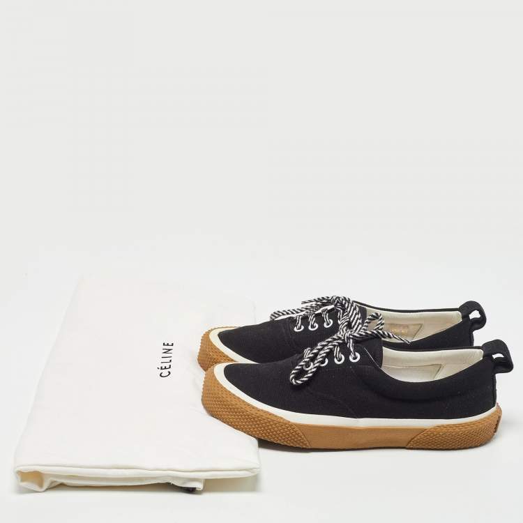 Pre Owned Celine Black Canvas 180° Low Top Sneakers Size 40