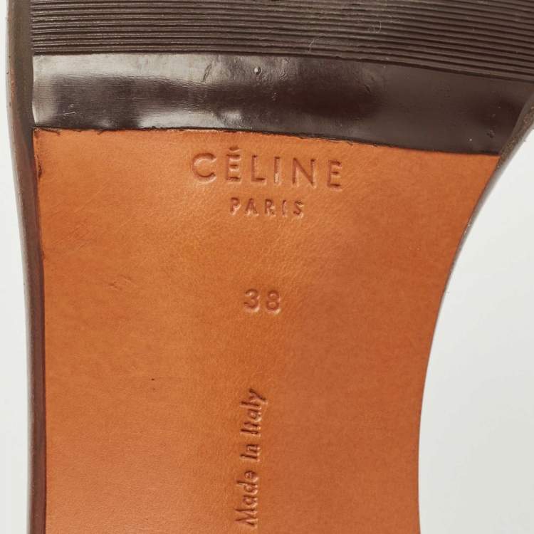 Pre Owned Celine Black Leather Bam Bam Sandals Size 38