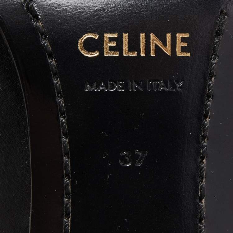 Pre Owned Celine Black Leather Knee Length Boots Size 37
