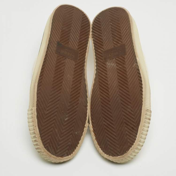 Pre Owned Celine Cream Canvas Blank Sneakers Size 38