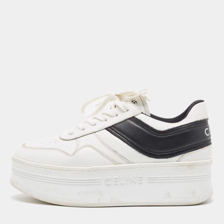 Celine White/Black Leather Block Platform Sneakers Size 39 Celine | The  Luxury Closet