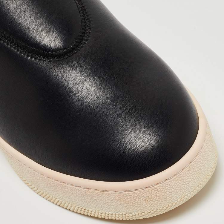 Pre Owned Celine Black Leather Slip On Sneakers Size 37