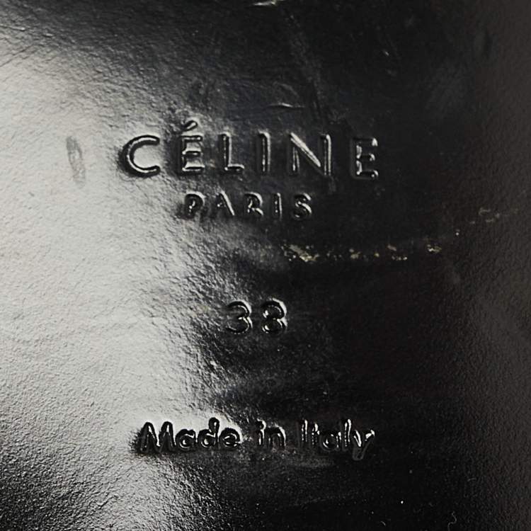 Pre Owned Celine Black Leather Lace Up Derby Size 38