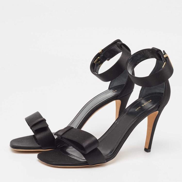 Pre Owned Celine Black Suede Ankle Strap Sandals Size 39