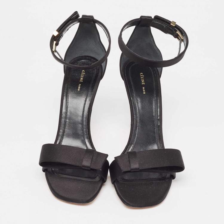 Pre Owned Celine Black Suede Ankle Strap Sandals Size 39