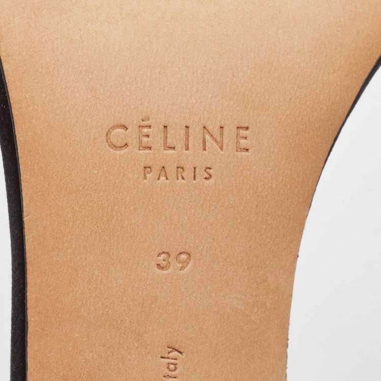 Pre Owned Celine Black Suede Ankle Strap Sandals Size 39