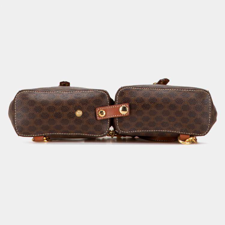 Pre Owned Celine Mini Macadam Coated Canvas Twin Backpack