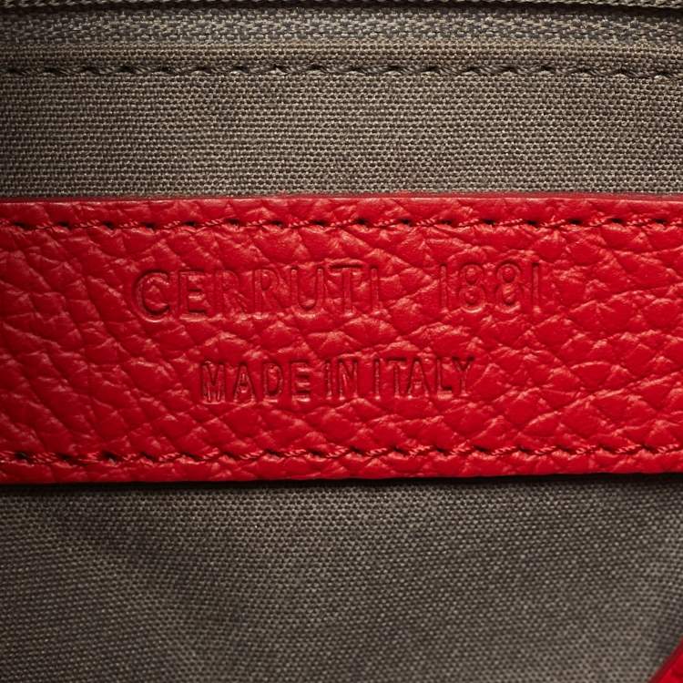 Pre Owned Cerruti 1881 Crystal Studded Red Leather Shoulder Bag