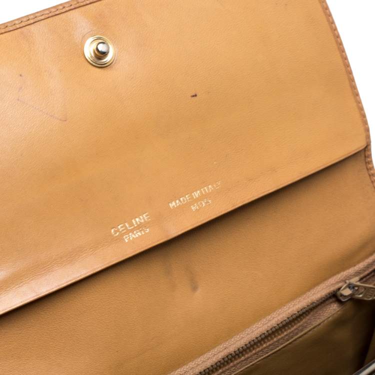 Pre Owned Celine Beige Macadam Coated Canvas and Leather Wallet