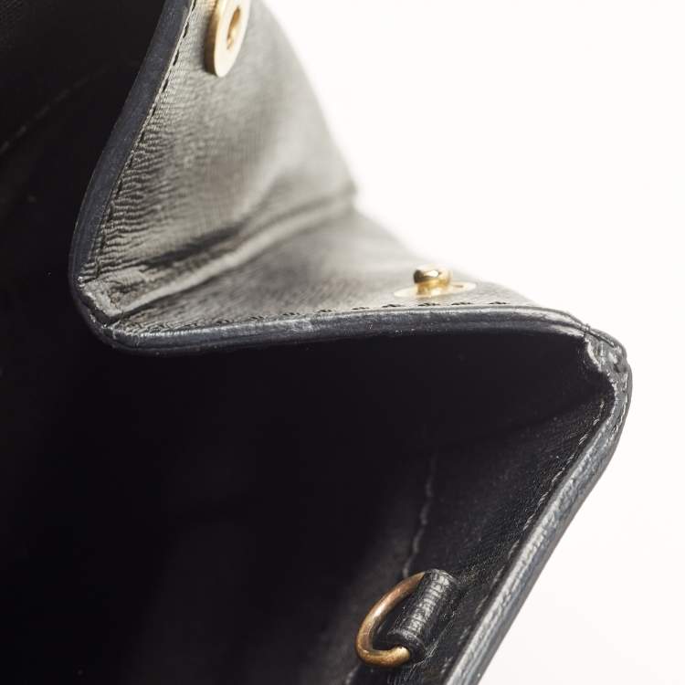 Pre Owned Cerruti Black Leather Snap Tote