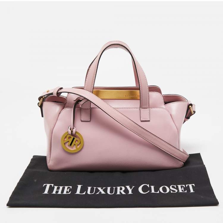 Pre Owned Cerruti Pink Leather Frame Satchel
