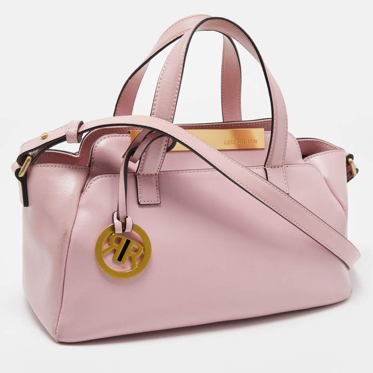 Pre Owned Cerruti Pink Leather Frame Satchel