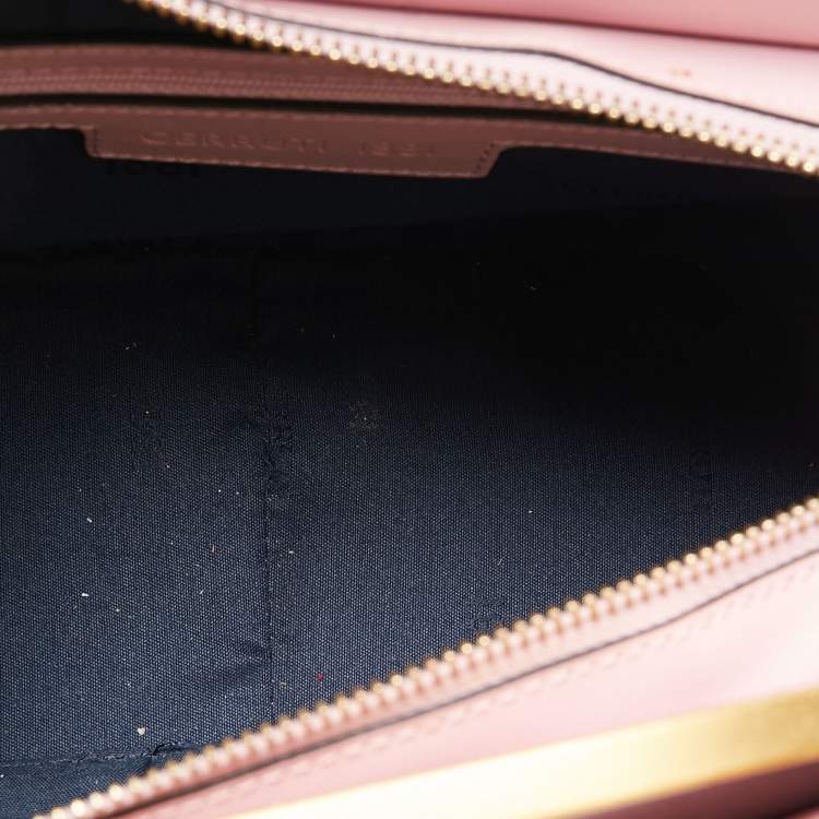 Pre Owned Cerruti Pink Leather Frame Satchel