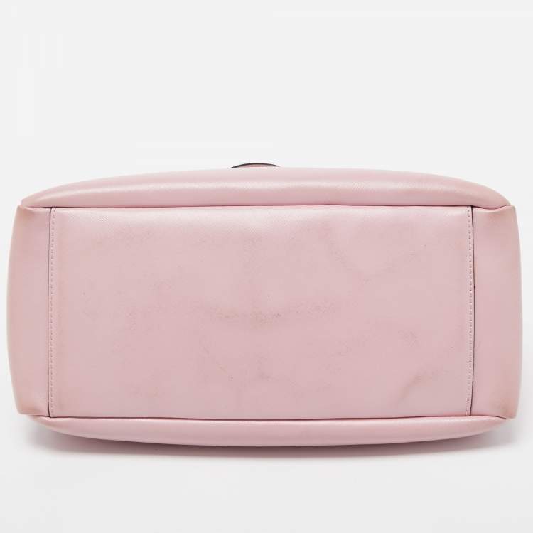 Pre Owned Cerruti Pink Leather Frame Satchel