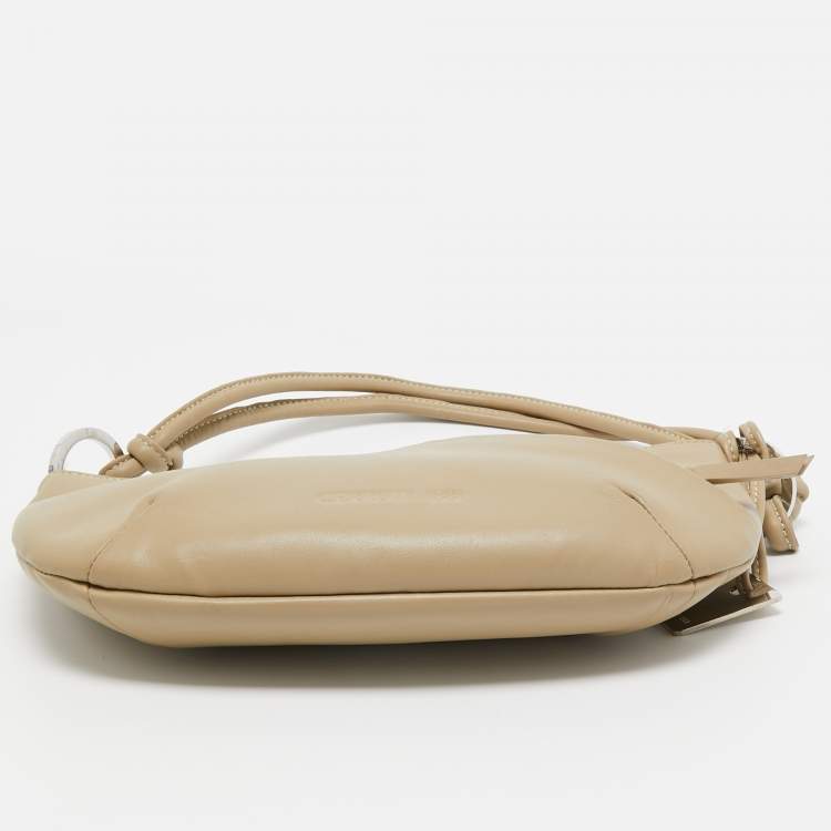 Pre Owned Cerruti 1881 Beige Leather Shoulder Bag