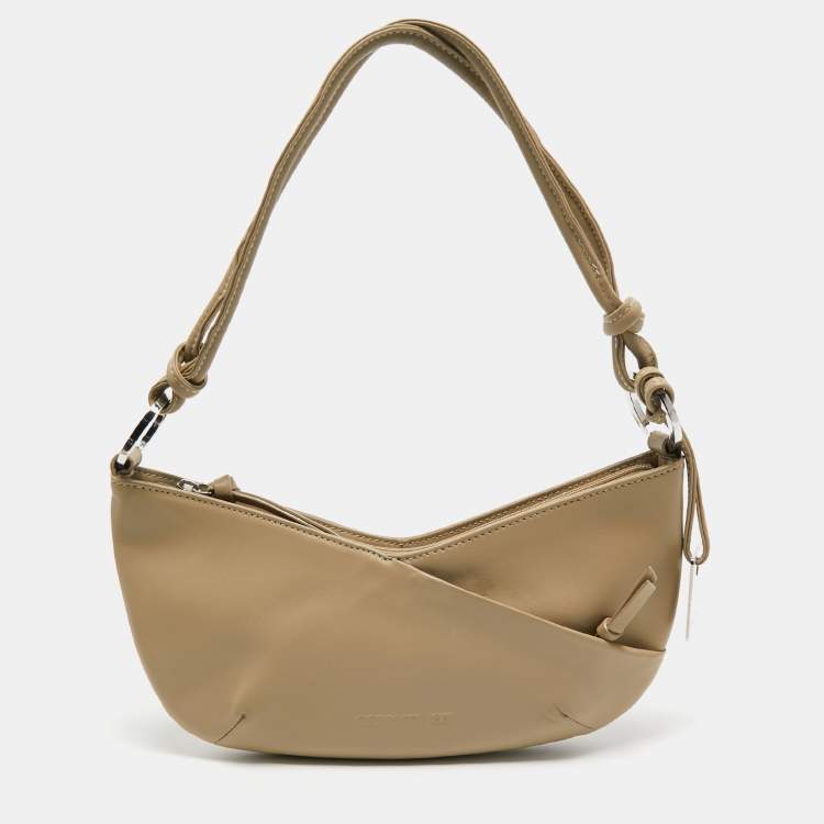 Pre Owned Cerruti 1881 Beige Leather Shoulder Bag