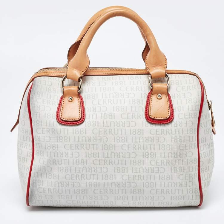 Pre Owned Cerruti Multicolor Signature Coated Canvas and Leather Bag
