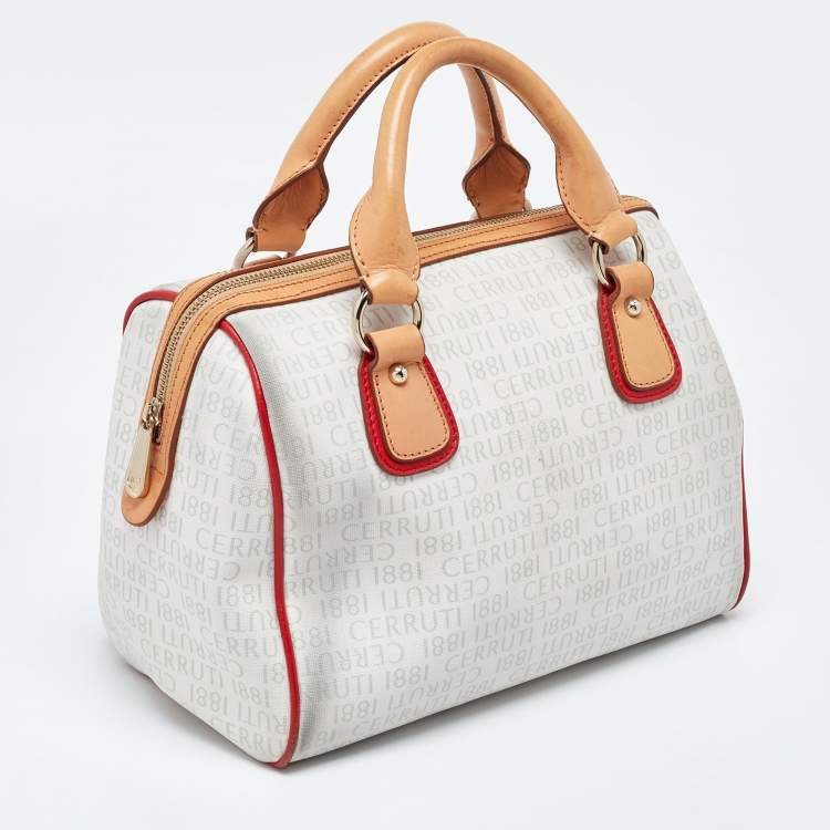 Pre Owned Cerruti Multicolor Signature Coated Canvas and Leather Bag