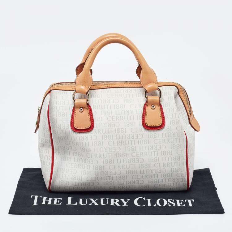 Pre Owned Cerruti Multicolor Signature Coated Canvas and Leather Bag