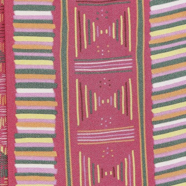 Pre Owned CH Carolina Herrera Pink Printed Silk Bandeau Scarf