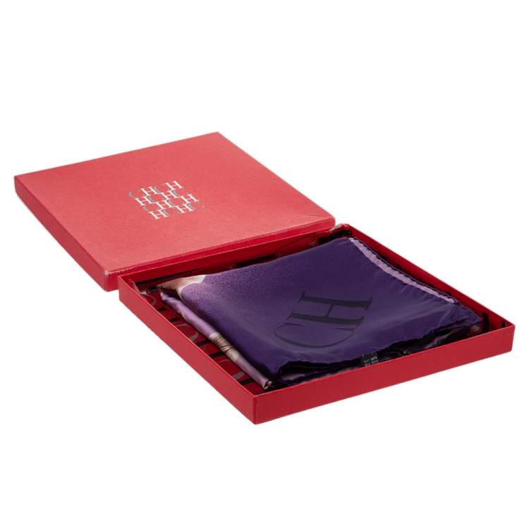 Pre Owned CH Carolina Herrera Printed Silk Square Scarf