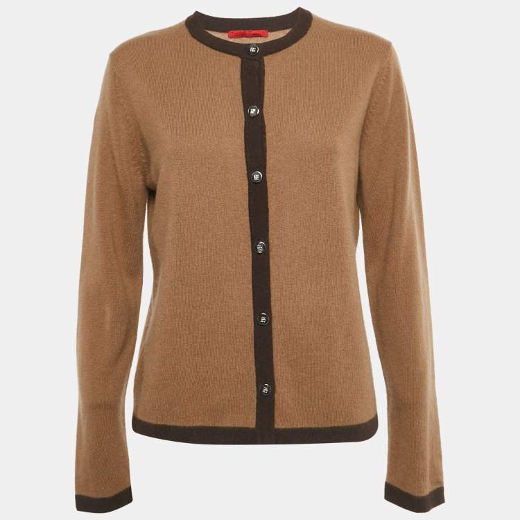 Pre Owned CH Carolina Herrera Brown Wool Knit Cardigan M