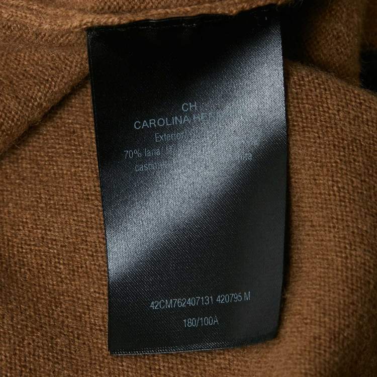 Pre Owned CH Carolina Herrera Brown Wool Knit Cardigan M