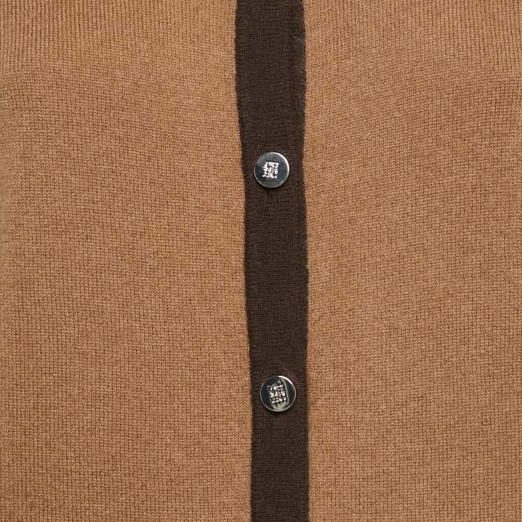 Pre Owned CH Carolina Herrera Brown Wool Knit Cardigan M