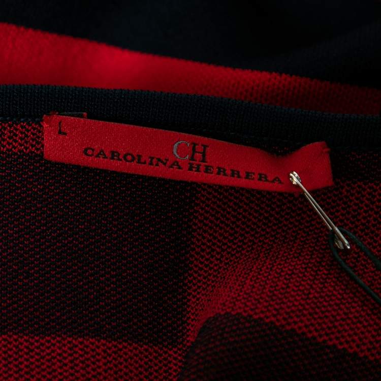 مملوكة مسبقًا CH Carolina Herrera Red Stripe Knit Top L