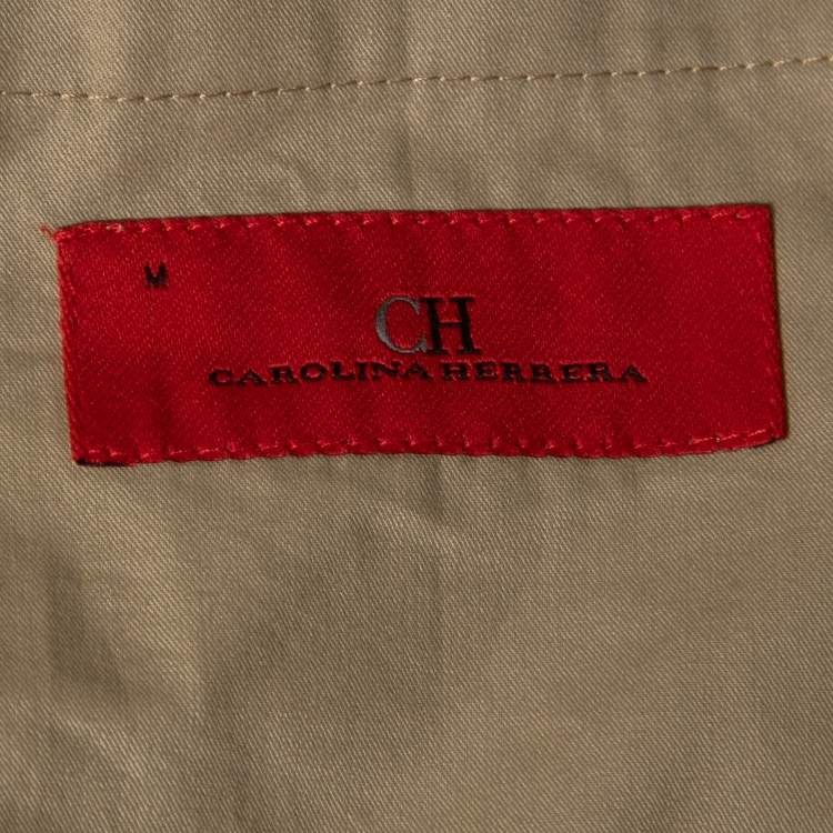 Pre Owned CH Carolina Herrera Beige Cotton Button Front Jacket M