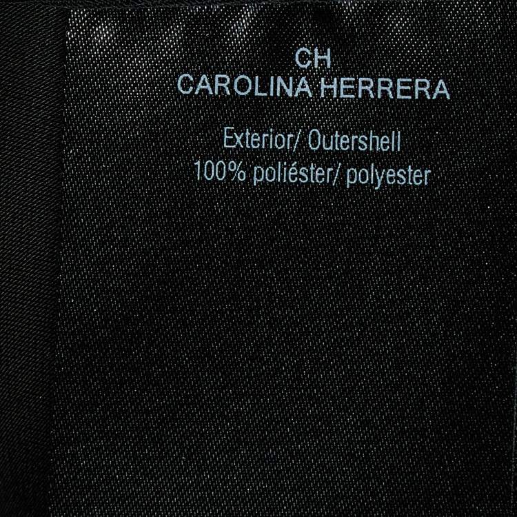 Pre Owned CH Carolina Herrera Monochrome Crepe Flared Sleeveless Dress L
