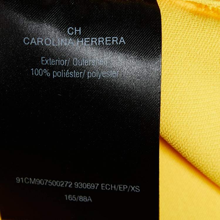 Pre Owned CH Carolina Herrera Yellow Crepe Shift Dress XS