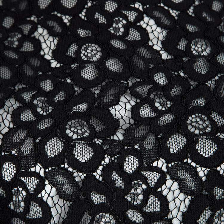 Pre Owned CH Carolina Herrera Monochrome Lace and Tweed  Sleeveless Dress L