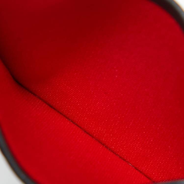 Pre Owned CH Carolina Herrera Black Monogram Embossed Leather Card Holder
