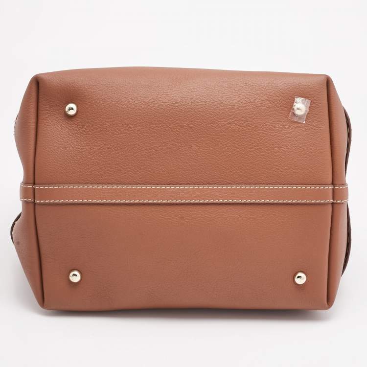 Pre Owned CH Carolina Herrera Brown Leather Medium Matryoshka Locked Shoulder Bag
