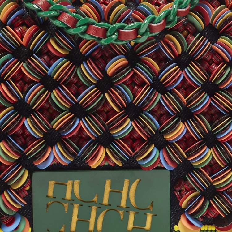 Pre Owned CH Carolina Herrera Multicolor Beads Bimba Flap Shoulder Bag