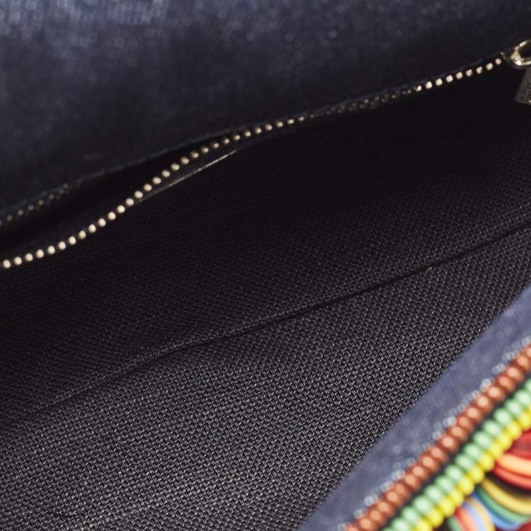 Pre Owned CH Carolina Herrera Multicolor Beads Bimba Flap Shoulder Bag