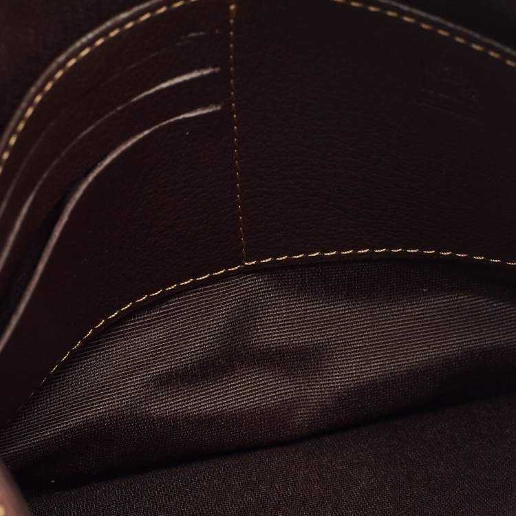 Pre Owned CH Carolina Herrera Brown Monogram Canvas and Leather Zip Pouch