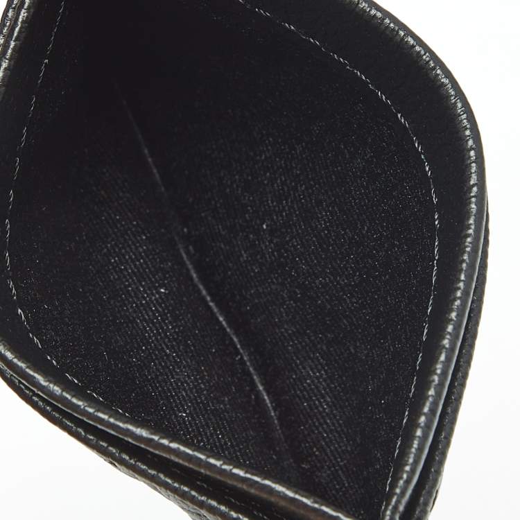 Pre Owned CH Carolina Herrera Black Monogram Leather Card Holder 