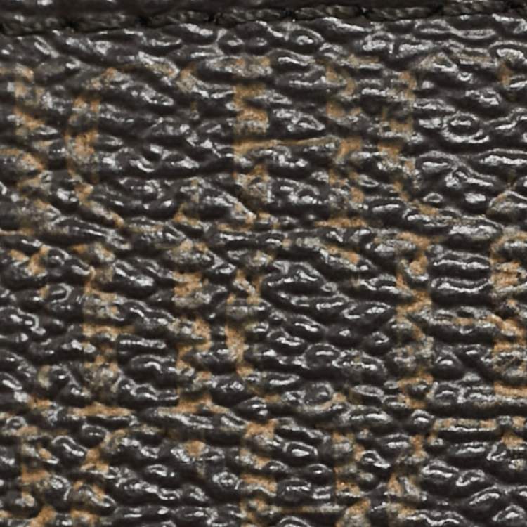 Pre Owned CH Carolina Herrera Brown/Burgundy Monogram Coated Canvas and Leather Card Holder