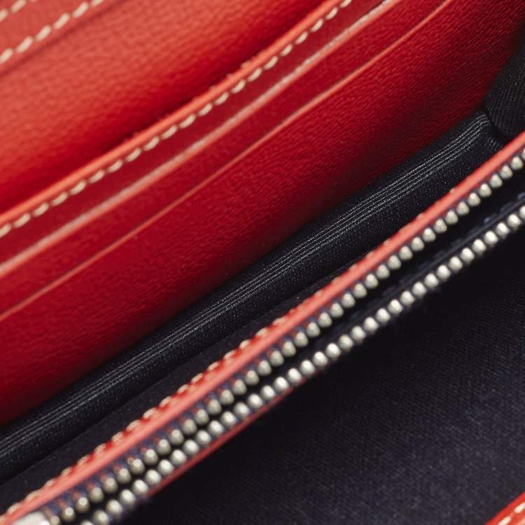 Pre Owned CH Carolina Herrera Multicolor Monogram Coated Canvas and Leather Wallet On Chain